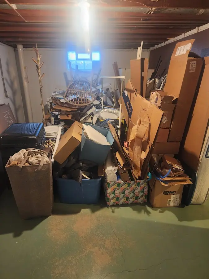 Roll-off dumpster container at job site for 8 Yard Dumpster Rental in Minden